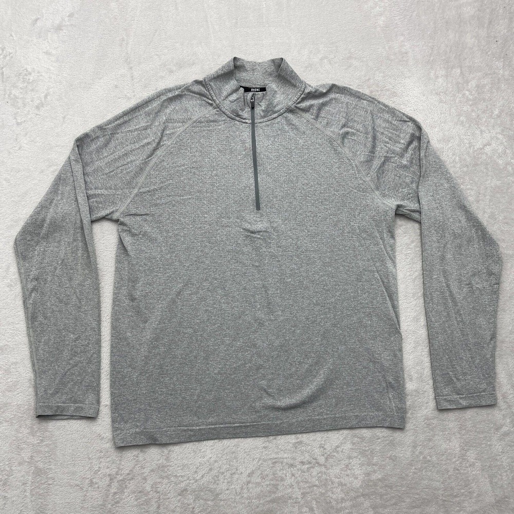 Rhone Shirt Men Extra Large Gray Performance Outdoor Comfort Gym Workout 1/4 Zip